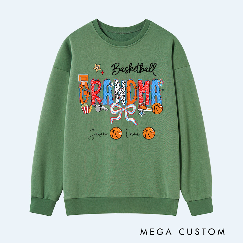 Personalized Basketball Sweatshirt with Custom Name and Design for Mom Nana and More