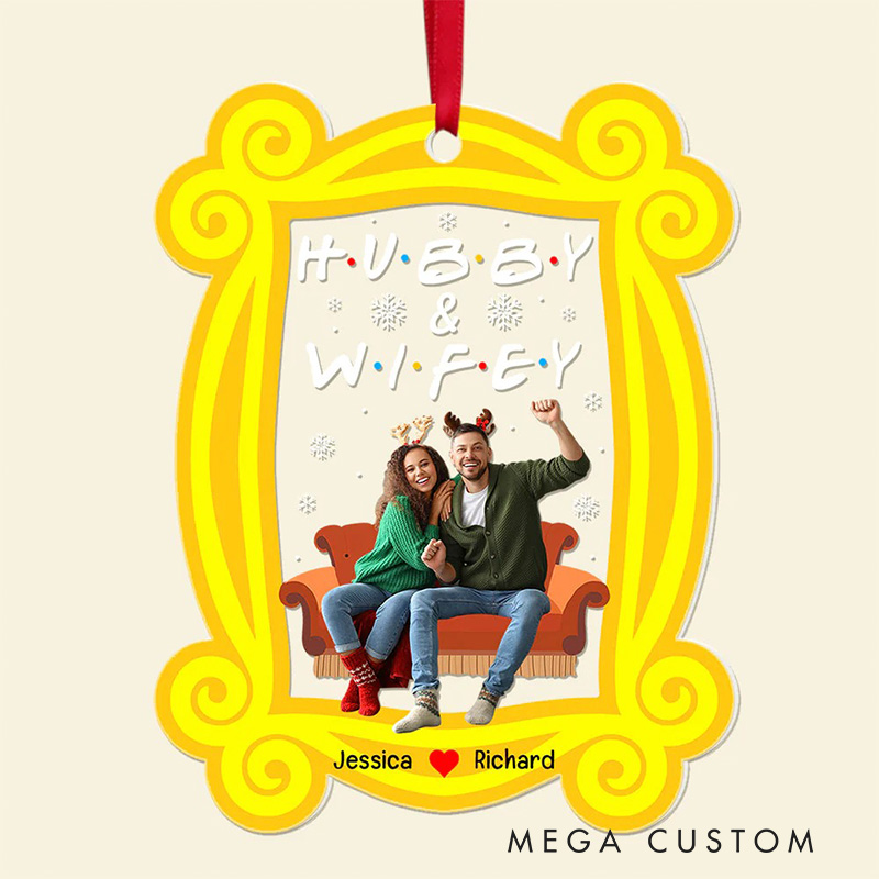 Personalized Hubby Wifey Couple Photo Movie Fan Acrylic Ornament Movie Christmas Gift Film Xmas Gift Christmas Decor