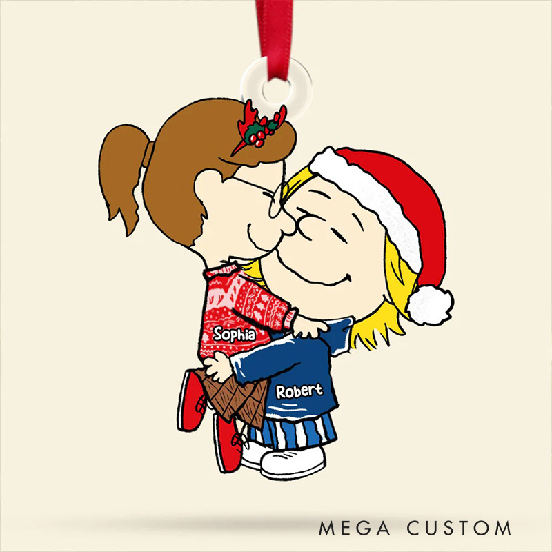 Personalized Snuggle Season Acrylic Ornament for Couple Ca'r'toon Christmas Gift Film Xmas Gift Christmas Decor