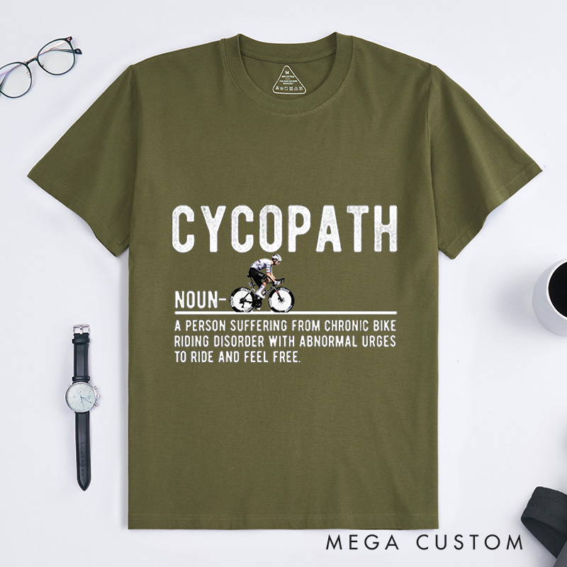 Personalized Cycopath Tshirt Road Bike Shirt Cyclist Gift Tee Bicycle Riding Clothes Tshirt Funny Cycling T-shirt