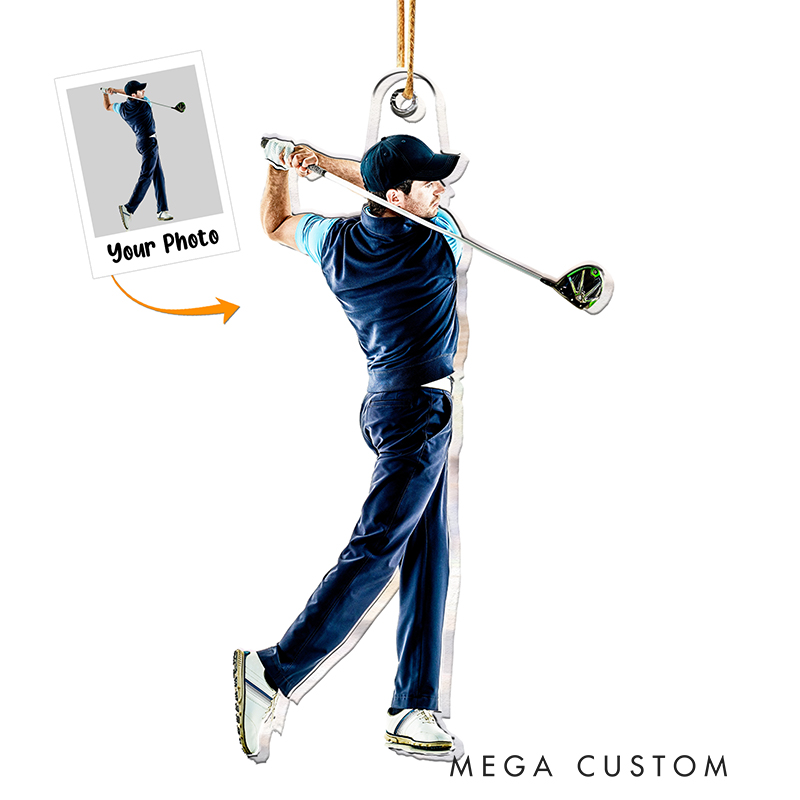 Personalized Golf Team Acrylic Ornament with Custom Group Photo