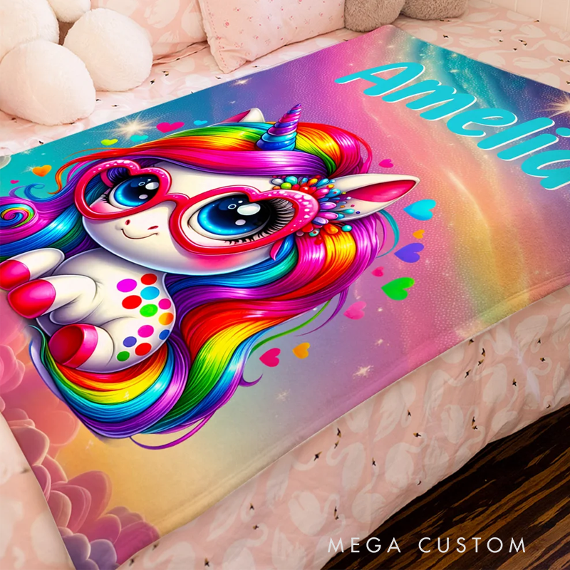 Personalized Soft Blanket with Name for Kids (Monster Trucks Dinosaurs Fantasy Unicorns) Birthday Gift for Children