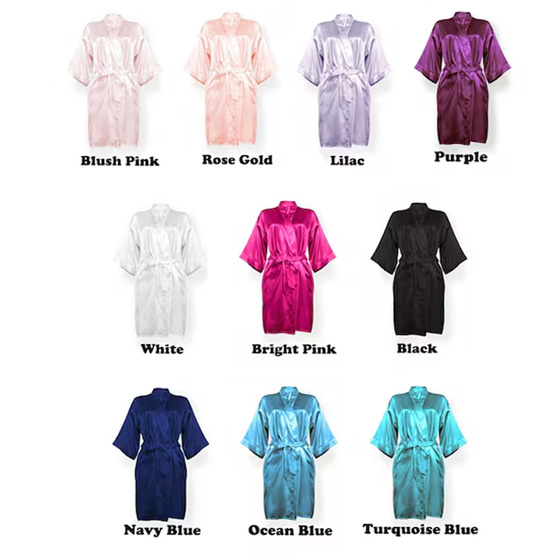 Personalized Spa Birthday Party Robes Custom Kids Satin Robes Sleepover Party Robes Girl Robe 