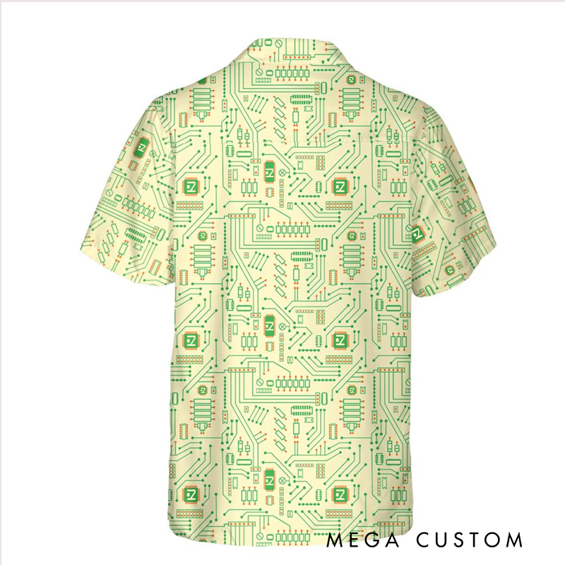 Personalized Computer Circuit Board Hawaiian Shirt Custom Programmers Coder Gift Geek Nerd Lover Funny Gift