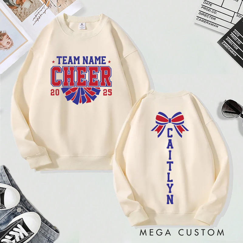Personalized Cheerleading Sweatshirt Custom Team Name, Year, and Name Design