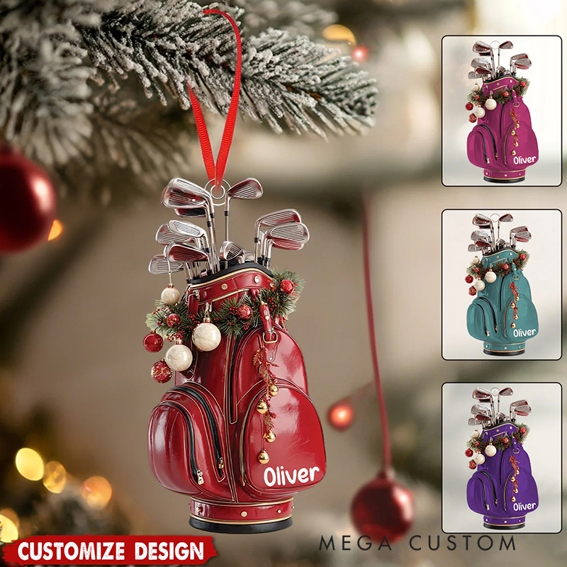 Personalized Golf Bag Christmas Ornament for Golf Enthusiasts with Custom Touch  