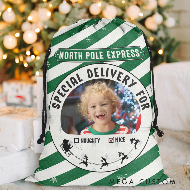 Personalized Photo Christmas Sack Gifts for Kid