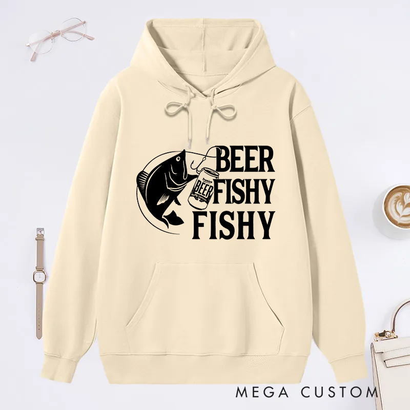 Personalized Funny Fishing Hoodie Mens Beer Fishing Hoodie Joke Fishing Gifts Punny Gag Meme Fisherman Loose Fit Hoodie Perfect Gift for Beer and Fishing Lovers
