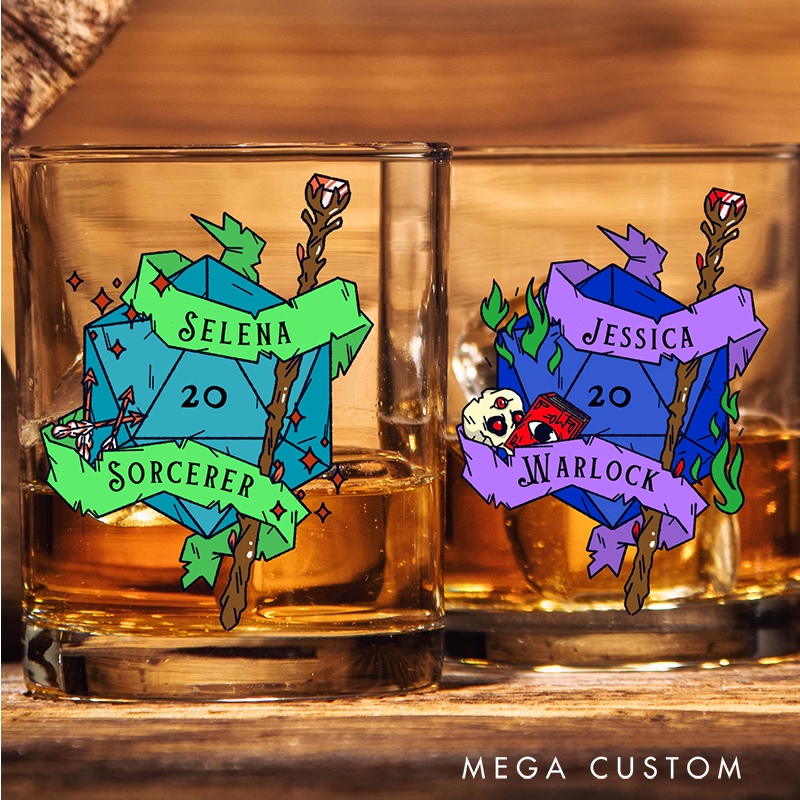 Personalized Rpg Character Whiskey Glasses Custom Game Lover Whiskey Glass Geek Nerd Game Enthusiasts Gifts