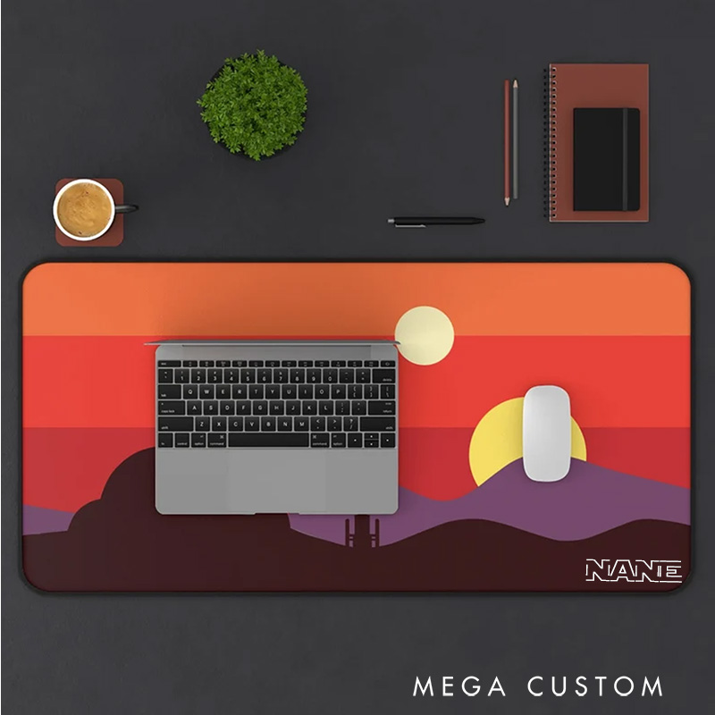 Personalized Sunset Landscape Desk Mat Custom Work or Gaming Mousepads Gift for Geek Nerd Lover