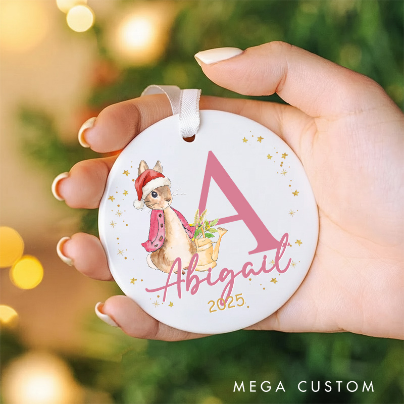 Personalized Cartoon Bunny Christmas Ornament for Kids Ceramic Ornament Anime Movie Christmas Gift Film Xmas Gift Christmas Decor