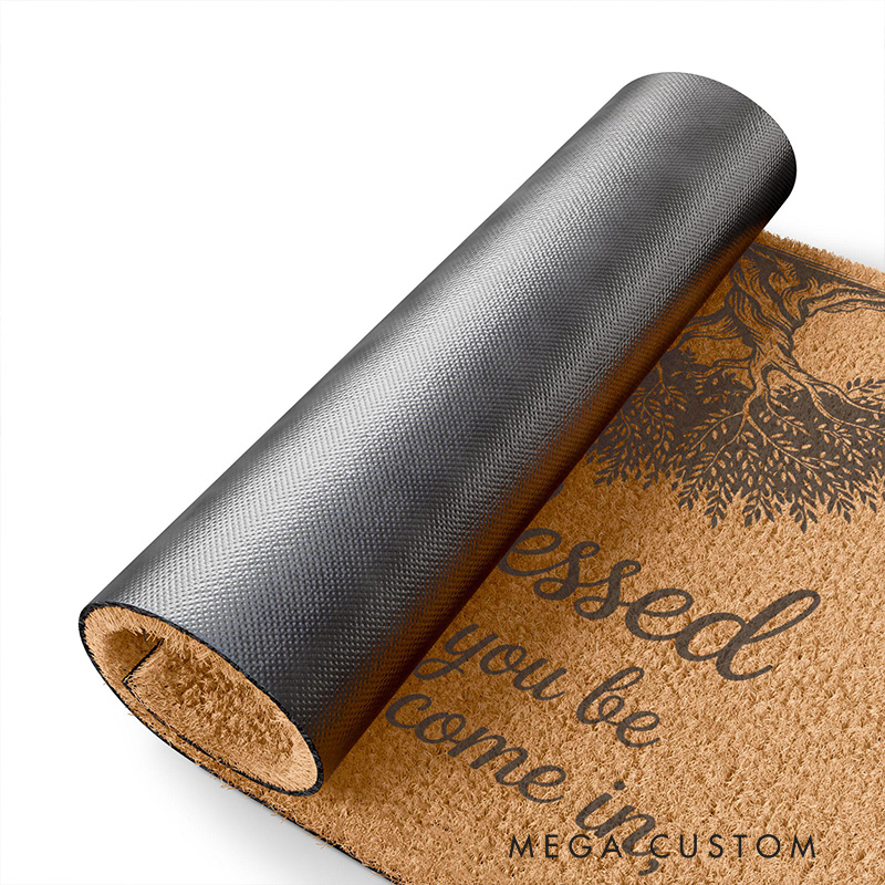 Personalized Blessed Shall You Be Deuteronomy 28:6 Doormat with Family Name Non-Slip Durable Front Door Decor Bible Verse Welcome Mat Religious Gift