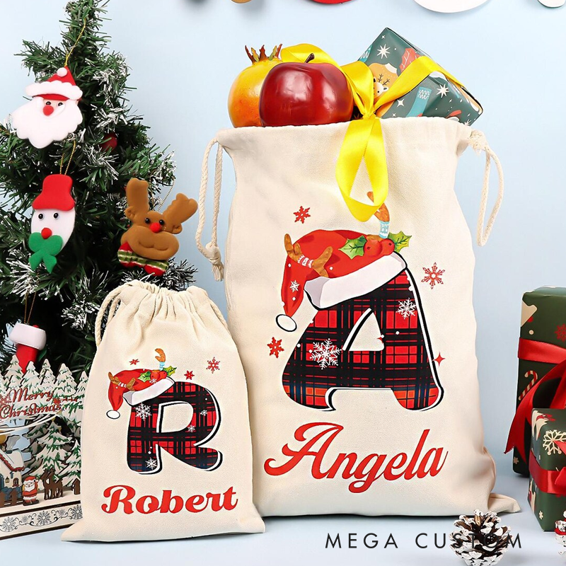 Personalised Christmas Bag For Presents Santa Sack For Kids Custom Stocking Bags Accepting Logo Custom