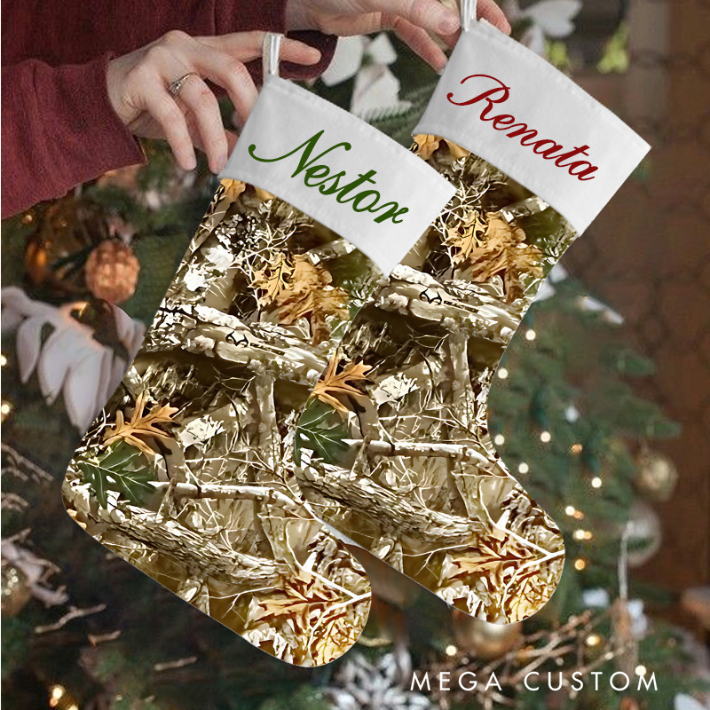 Personalized Christmas Stocking for Hunting Fans in Hunter Custom Name Christmas Stocking Christmas Gift for Hunting Lover