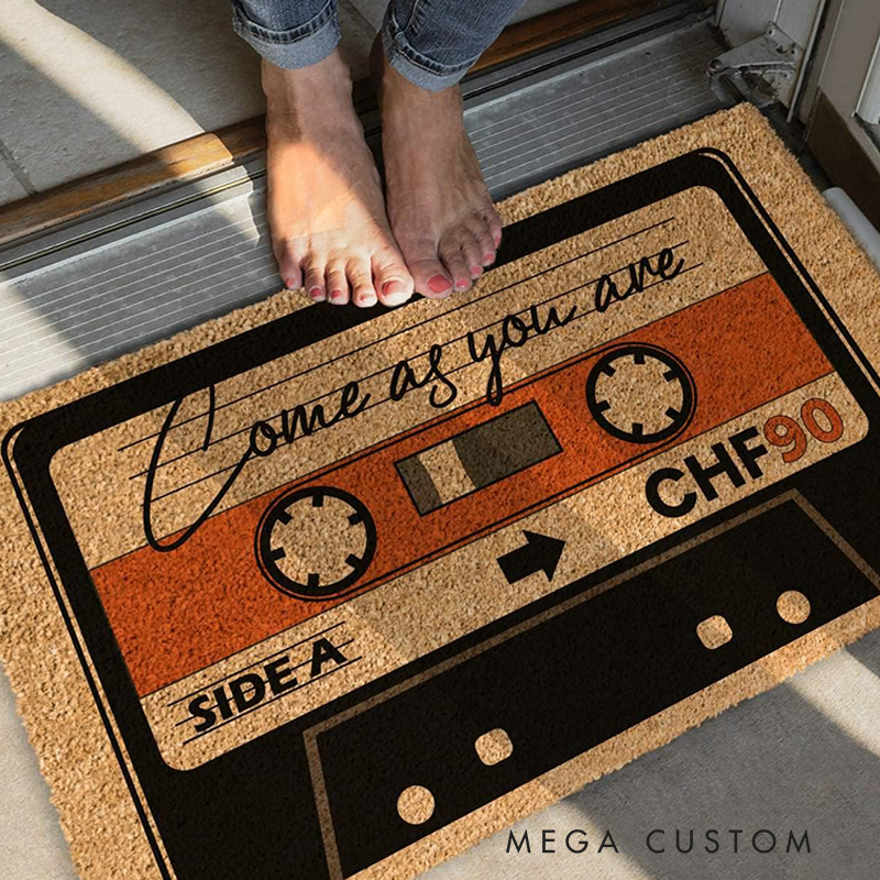 Personalized Cassette Tape Mat Come as You Are Mat Closing and Housewarming Gift New Home Gift Mat