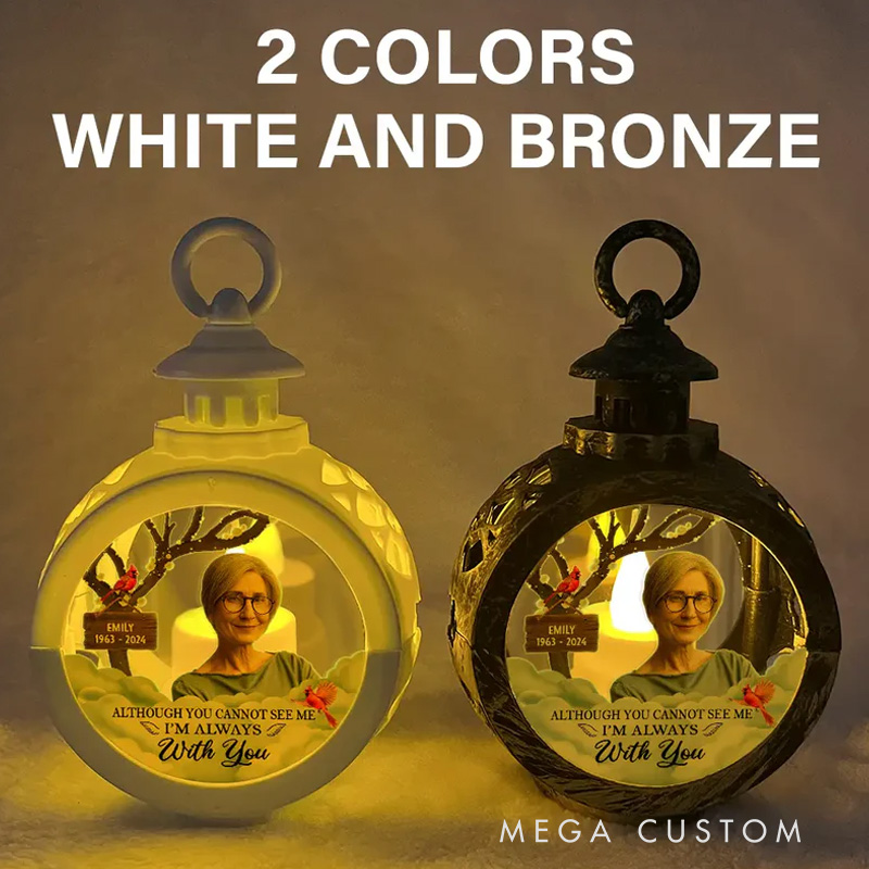 Personalized Candlelight Lantern Ornament Custom Photo I'm Always With You Night Light Sympathy Gift