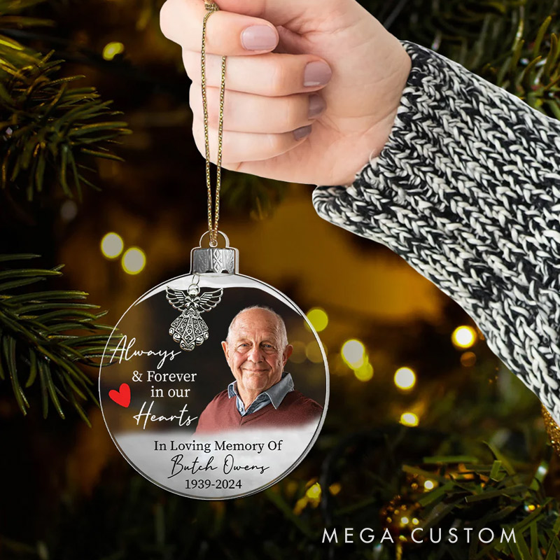 Personalized Photo Memorial Ornament Remembrance Acrylic Ornament Memorial Day Ornament Loss Ornament Funeral Ornaments