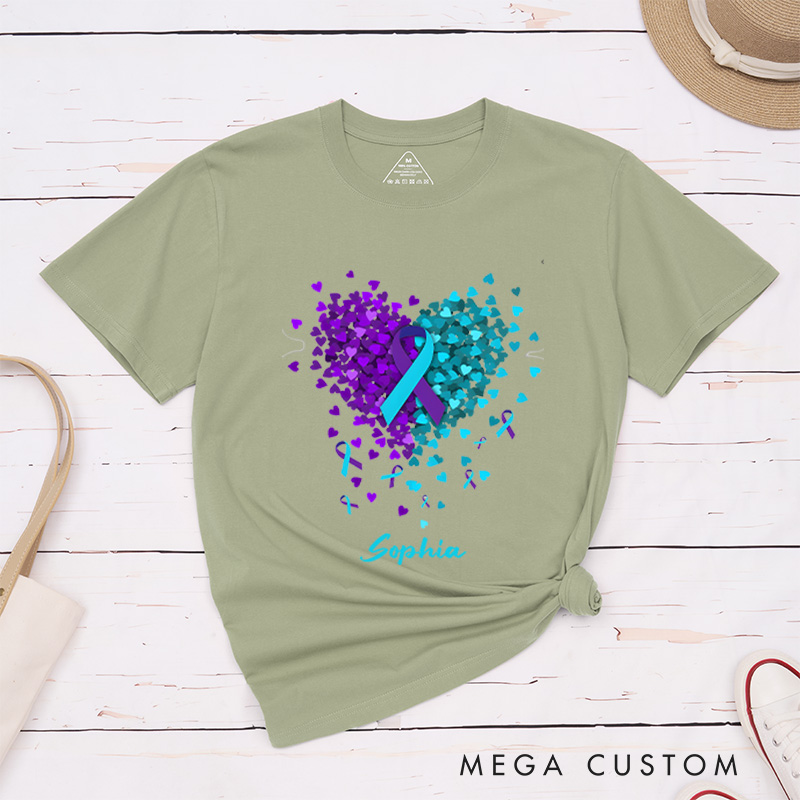 Personalized Health Hope Ribbon Mental Health Awareness Shirt Suicide Prevention Ribbon Gift