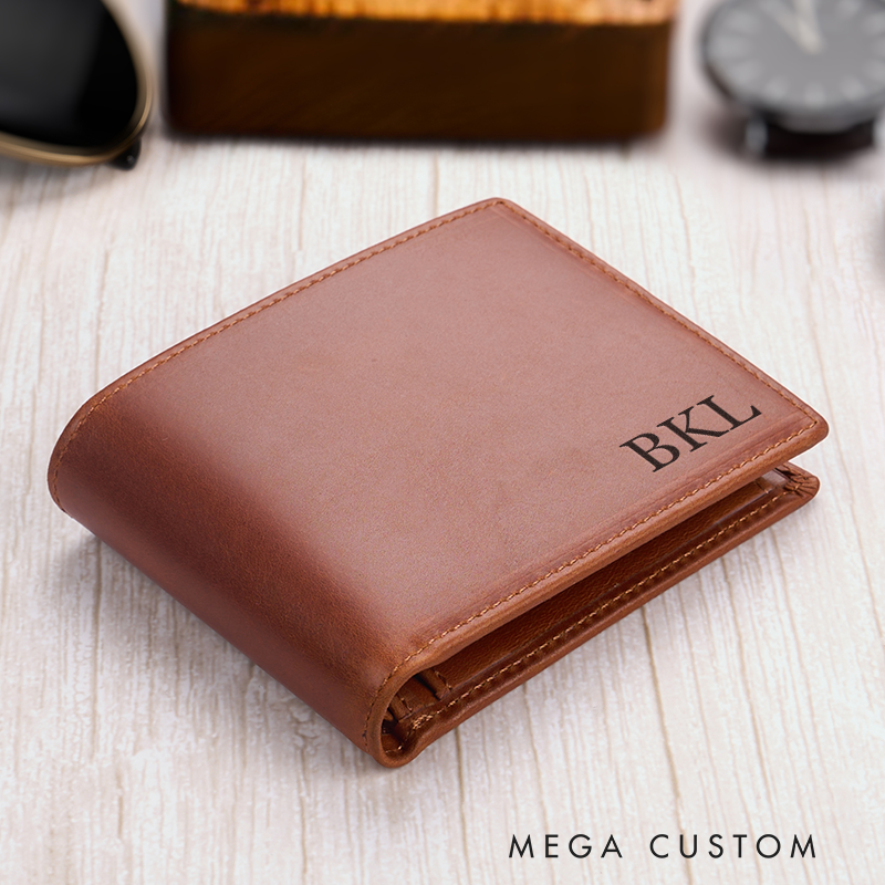 Personalized Leather Wallet Mens Wallet Custom Wallet for him Engraved Wallets with Name Minimalist Wallet Leather Gift For Him Gift for Husband Boyfriend Father