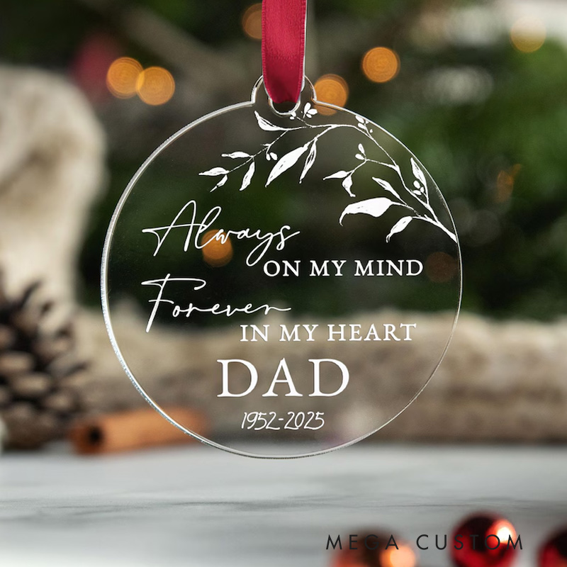 Personalized Christmas Memorial Ornament In Loving Memory of Memorial Bauble Dad Memorial Remembrance Keepsake