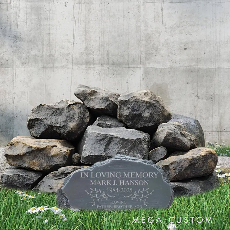 Personalized Memorial Garden Stone Engraved Name Rock Outdoor Plaque Sympathy Gift for Loss of Loved One