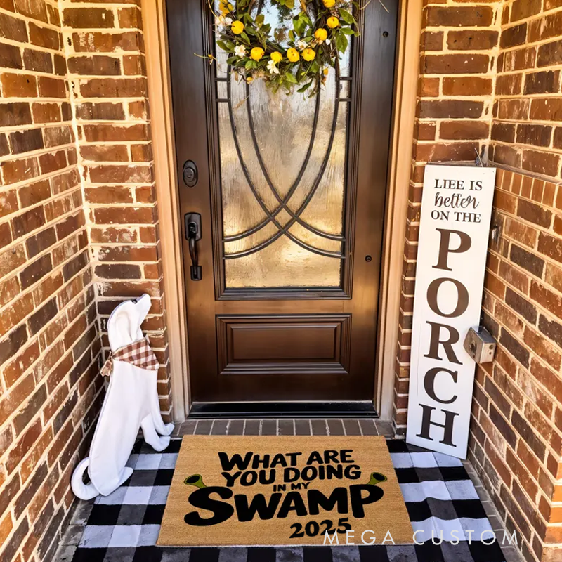 Personalized What Are You Doing In My Swamp Doormat Front Door Decor Unique Gift Colorful Doormat Shrek Inspired Doormat Housewarming Gift