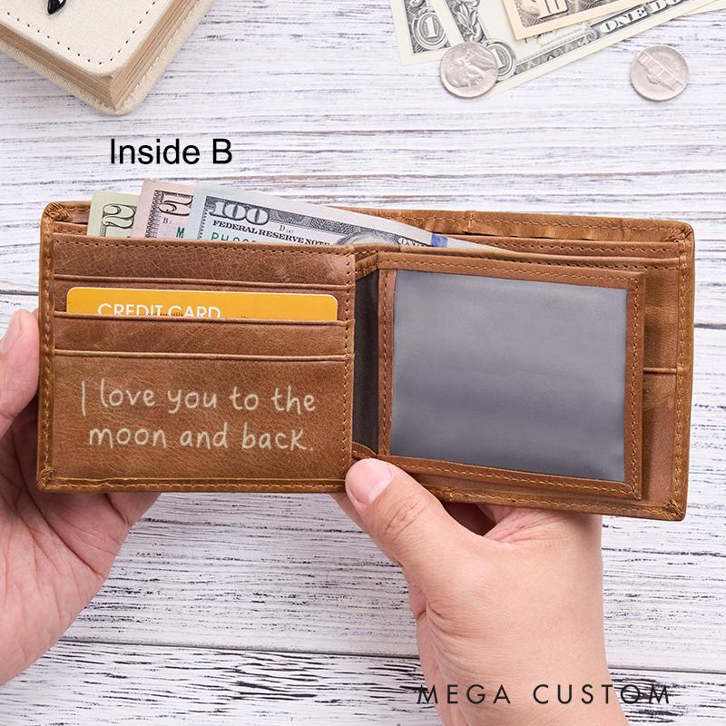 Personalized Leather Wallet For Him Engraved Wallet Men's Leather Wallet Unique Leather Wallet Anniversary Gift For Him Boyfriend Gift Dad Gift Husband Gift