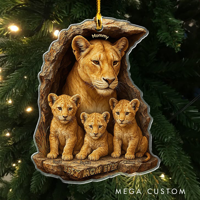 Personalized Best Mom Ever Lion Christmas Ornament 2025 Acrylic Family Ornament Movie Christmas Gift Film Xmas Gift Christmas Decor