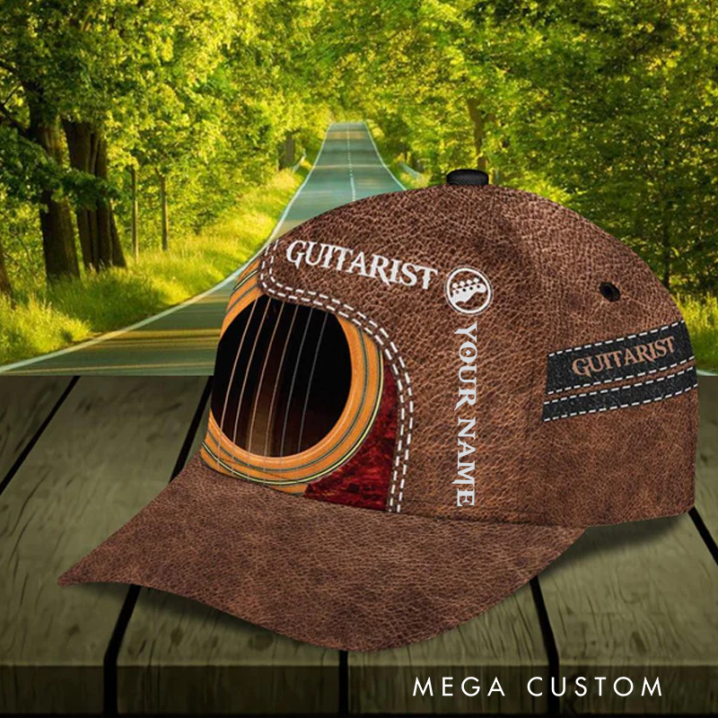 Personalized Name Classic Cap 3D Print Baseball Cap for Music Lover and Guitar Lovers Custom Gift
