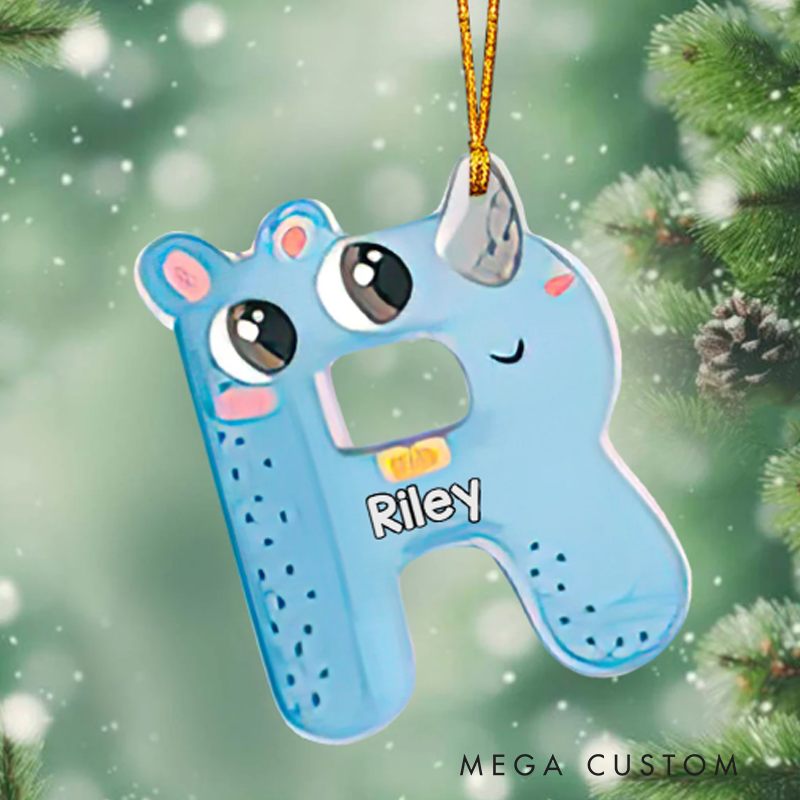 Personalized Cute Letters Kid Christmas Ornament