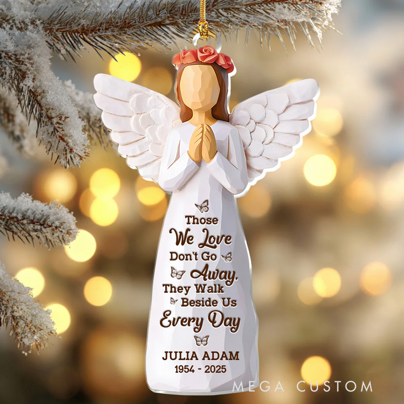 Personalized Acrylic Ornament Merry Christmas To Our Angel In Heaven Sympathy Gift