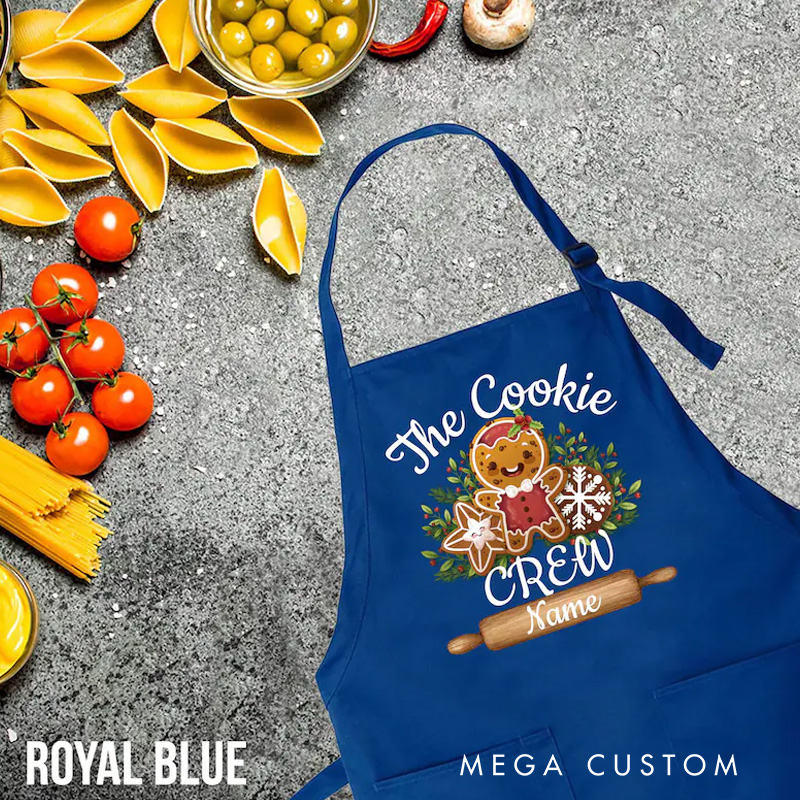 Personalized the Cookie Crew Apron Baking Apron with Name for Kids Family Baker Baking Lover Christmas Gift for Boys and Girls