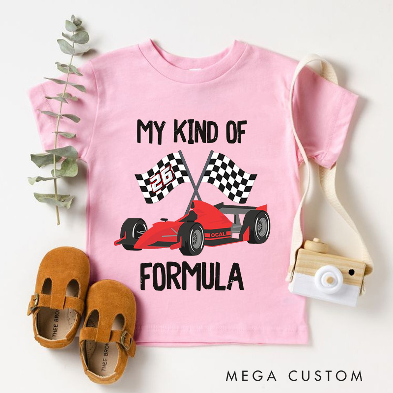 Personalized Race Car Grand Prix Checkered Flag Onesie Kids Shirt