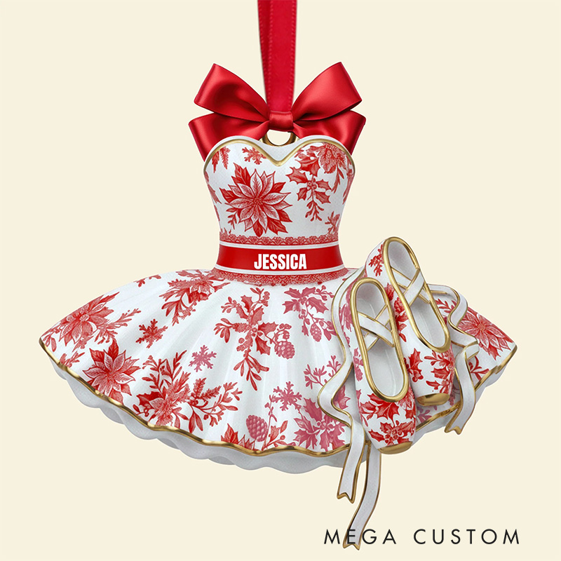 Personalized 2D Blooming Ballet Dress Christmas Acrylic Ornament Dance Lovers Christmas Gift Dancer Xmas Gift Christmas Decor