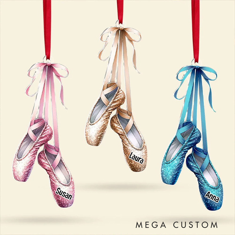 Personalized Ballerina Shoes Christmas Acrylic Ornament Dance Lovers Christmas Gift Dancer Xmas Gift Christmas Decor