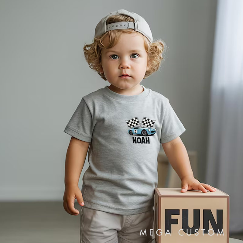 Personalized Two Fast Birthday Shirts Race Car Tee for Baby Boy Birthday Gift for Grandson