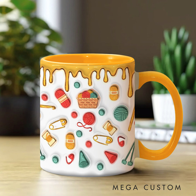 Personalized Knitting Accent Mug Yes I Do Need All This Yarn 