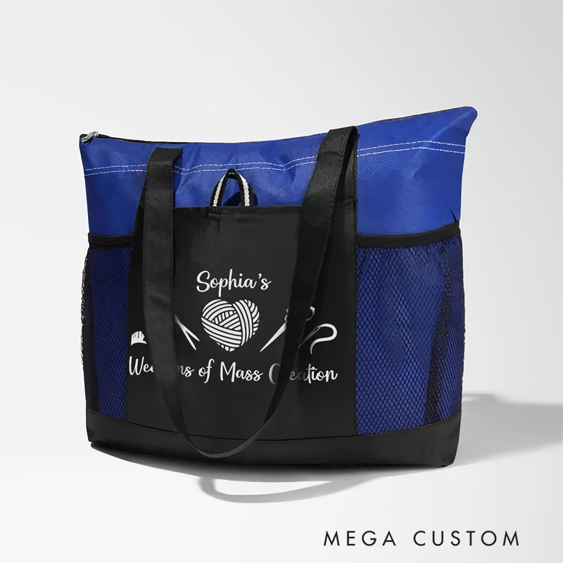 Personalized Weapons Of Mass Creation Tote Bag Gift For Crocheter And Knitter