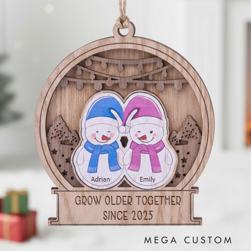 Personalized Couple Snowman Ornament Our First Christmas Ornament Couple Xmas Decor Just Married Ornament for Newlyweds