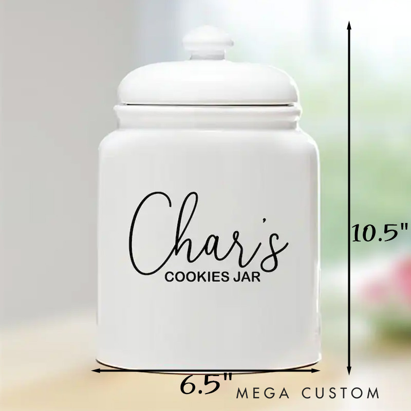 Personalized Family Cookie Jar Custom Cookie Storage with Name Farmhouse Kitchen Baker Family Kids Christmas Gift Baking Lover Gifts