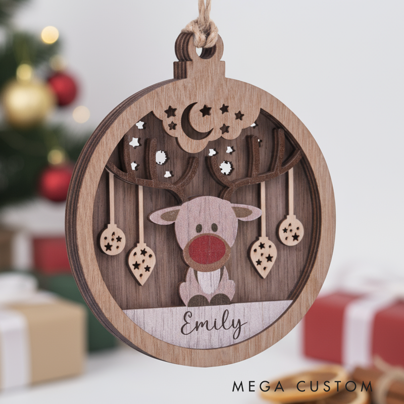 Personalized Wood Christmas Ornament Elk Ornament Custom Xmas Ornament With Name Elk Christmas Tree Decor Christmas Keepsake 2025