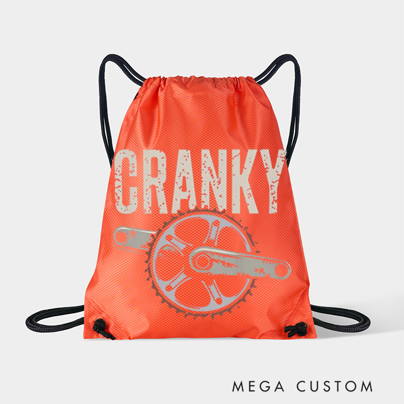 Personalized Cranky Bicycle Lover Drawstring Bag Funny Cycling Sports Backpack Bags Gift for Cycling Lovers Cyclists