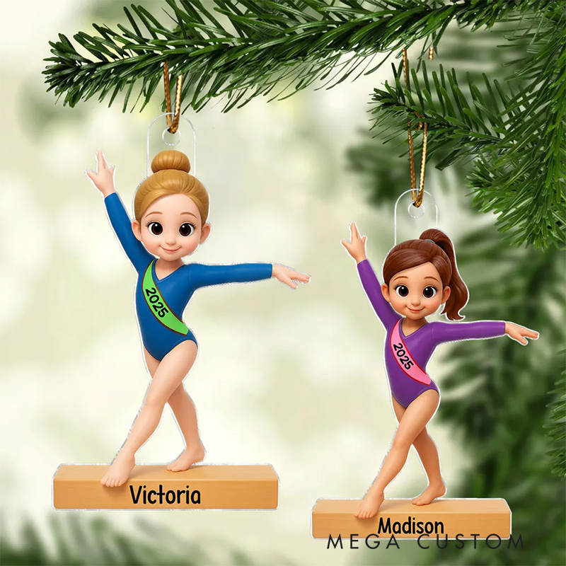 Personalized 3D Effect Gymnastic Girl Christmas Acrylic Ornament Dance Lovers Christmas Gift Dancer Xmas Gift Christmas Decor