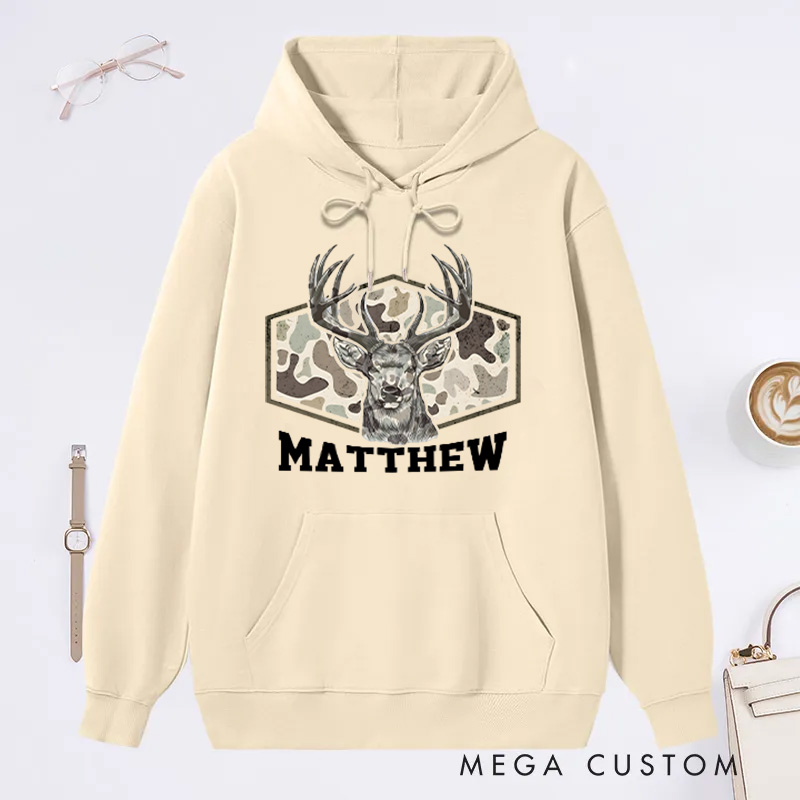 Personalized Deer Hunting Hunter Sweatshirt Hunting Lover Hoodie Sweatshirt Wildlife Adventure Hoodie Gift for Hunters