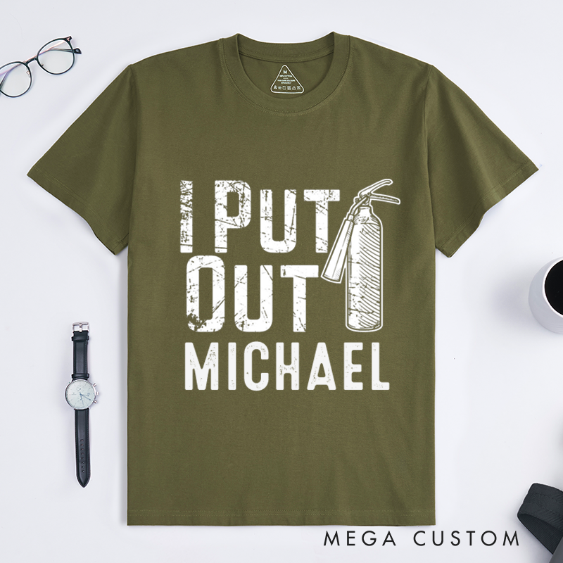 Personalized Firefighter T-Shirts Custom Funny Firefighter Design T-Shirt Firefighter Dad Gift