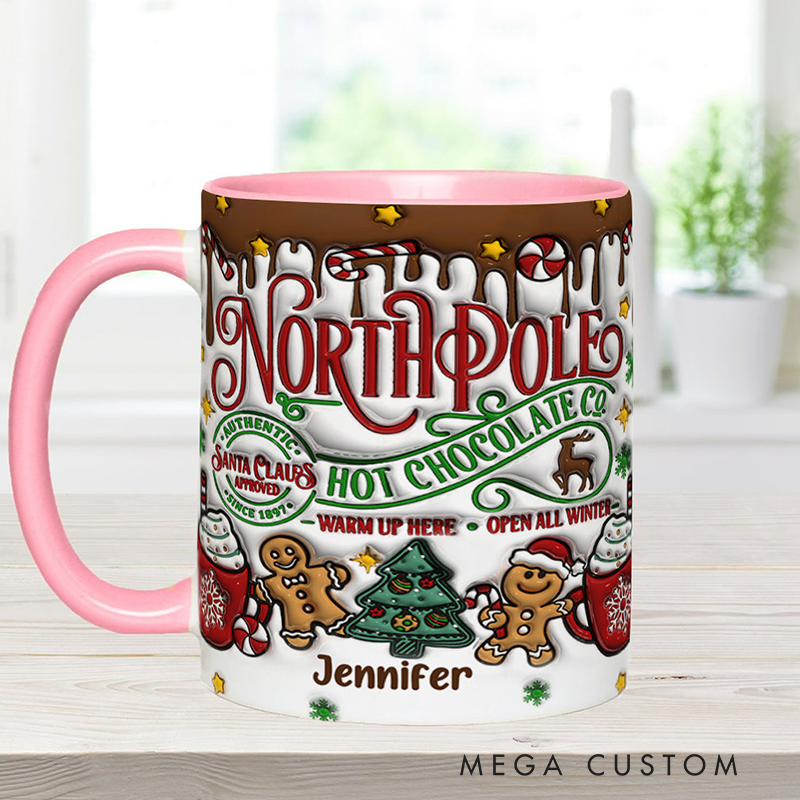 Personalized Northpole Hot Chocolate Custom Christmas Accent Mug