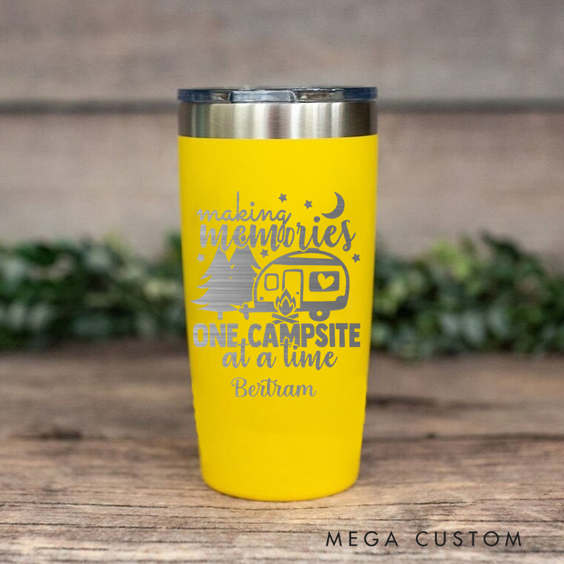 Personalized Camping Tumbler Making Memories One Campsite at a Time Tumbler Mug for Outdoor Camping Enthusiasts