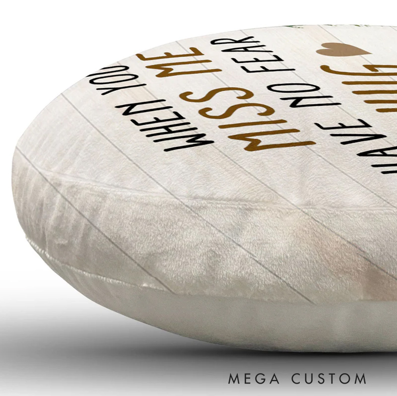 Personalized Heart Shaped Pillow Custom Photo When You Miss Me Memorial Gift for Family Members