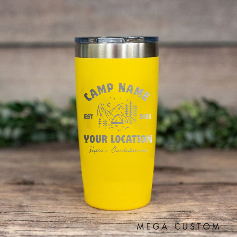 Personalized Customizable Camp Tumbler Bachelorette Adventure camping Tumbler gift for outdoor Lover