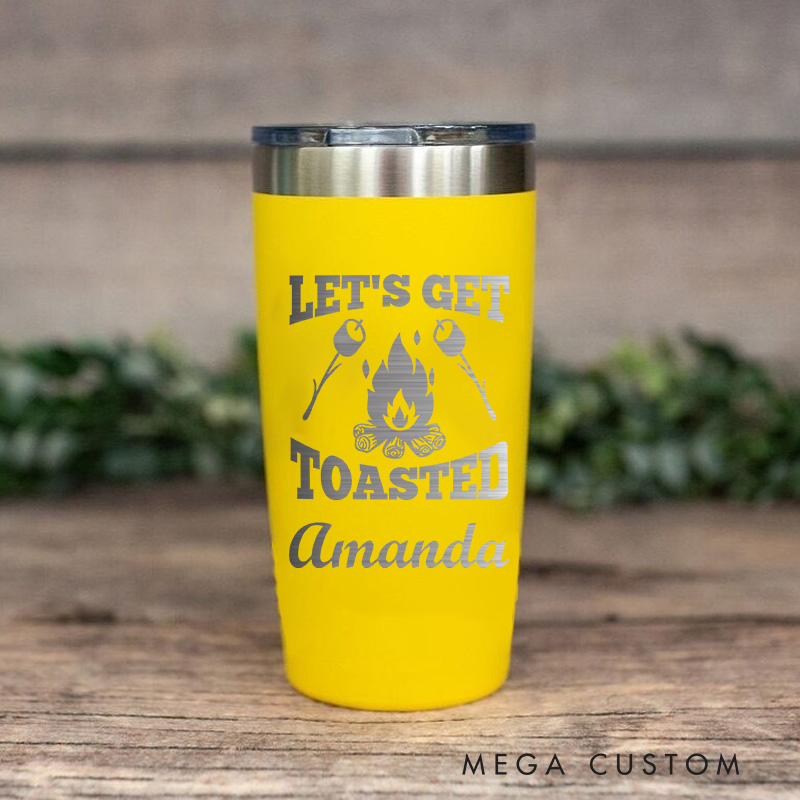 Personalized Campfire Tumbler Outdoor Coffee Tumbler Stainless Hiking & Camping Mug Adventure Campfire Travel Gift